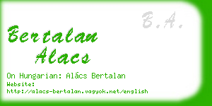 bertalan alacs business card